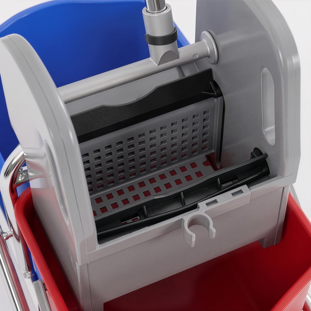 Mega-M carrello pulizie 2x17 L con strizzatore e cesto