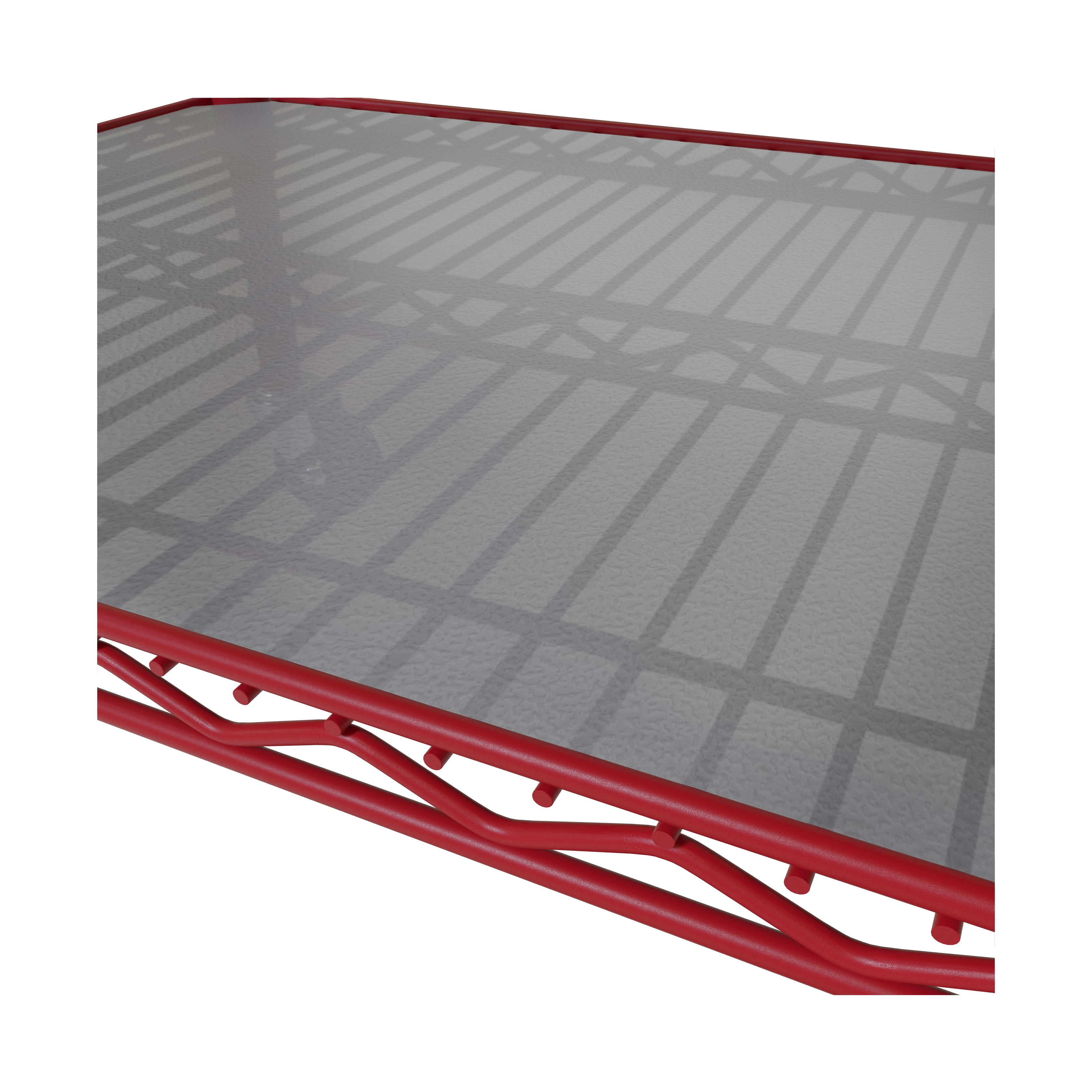 Seville Classics UltraDurable Scaffale Acciaio 6 Ripiani Rosso con Ruote