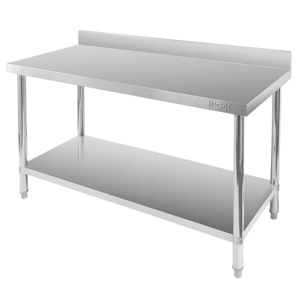 Mega-M X Standard Tavolo Inox 150x70x85 cm con Alzatina