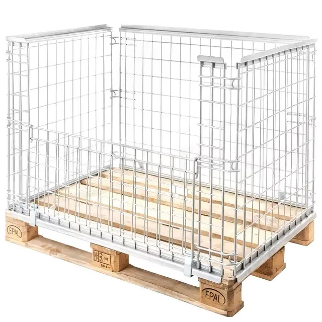 Mega-M 120x80 gitterbox sponda pallet rete zincata 800 kg