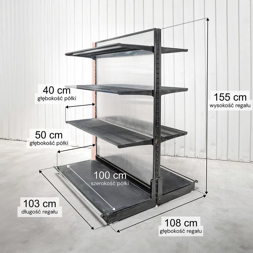 Wireland Solid York scaffale gondola 155x103 cm 6 ripiani griglia