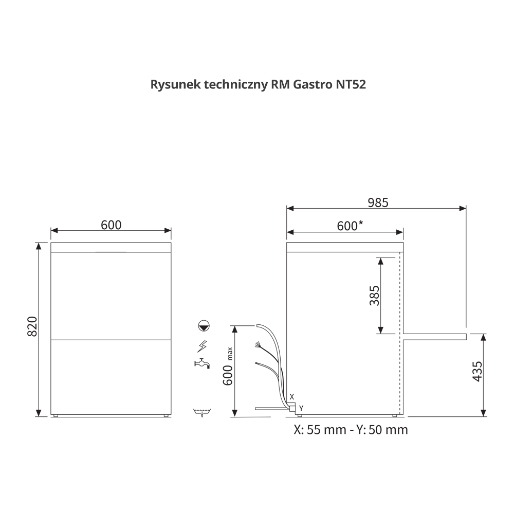 RM Gastro NT52T Lavastoviglie Professionale 7,9 kW
