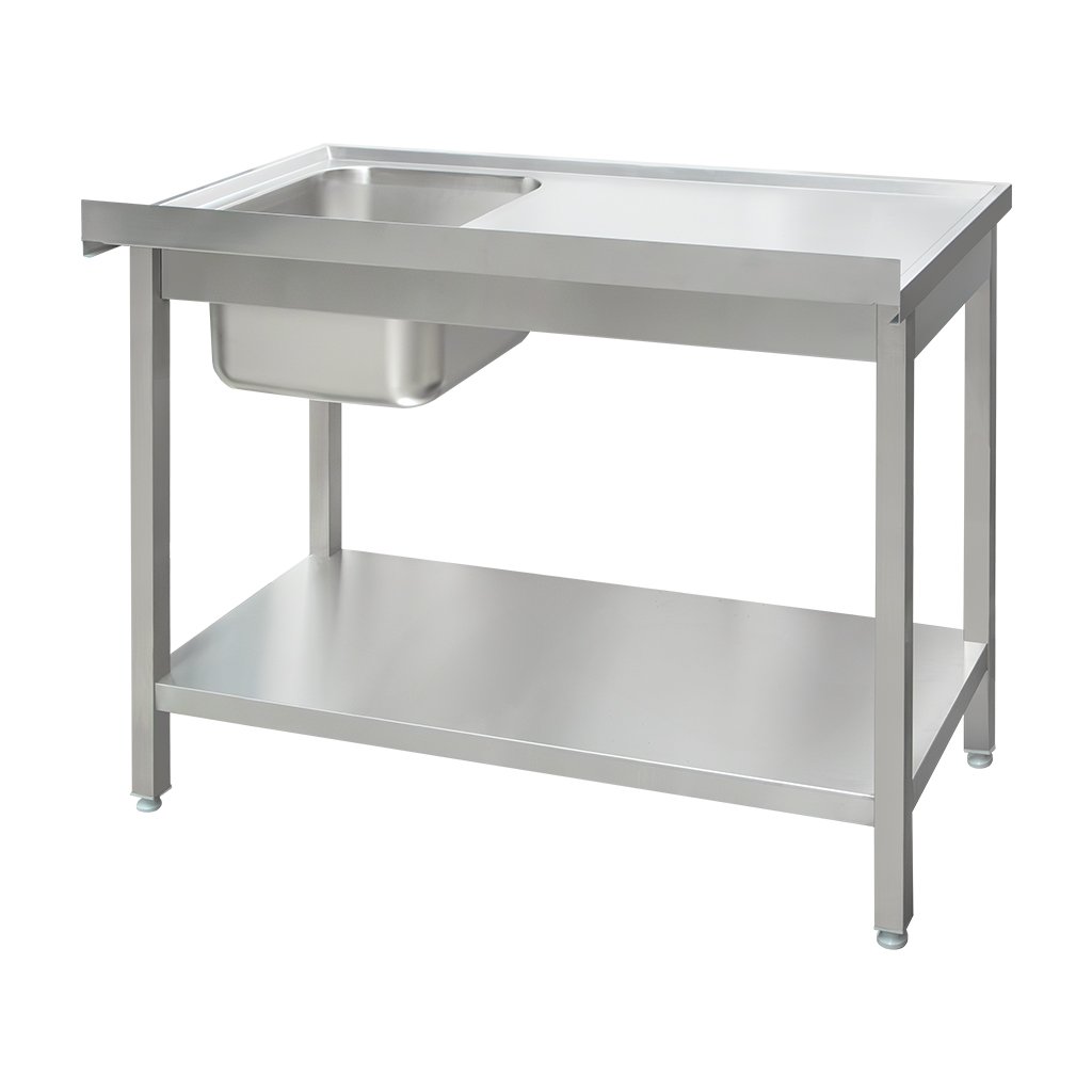 Mega-M 120x70x85 cm lavello inox vasca destra con scaffale