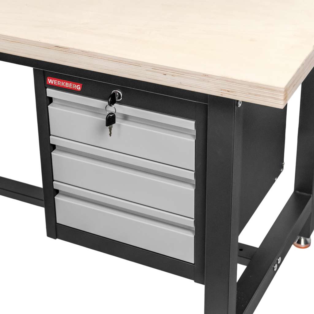 Werkberg S-120 banco da lavoro 120 cm 3 cassetti