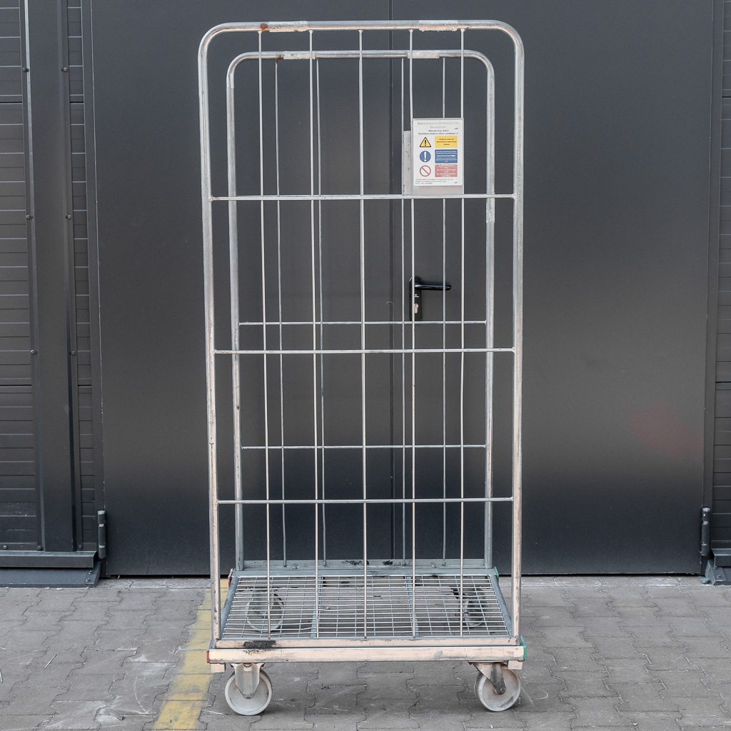 Rollcontainer rete carrello logistico 2 sponde base a rete