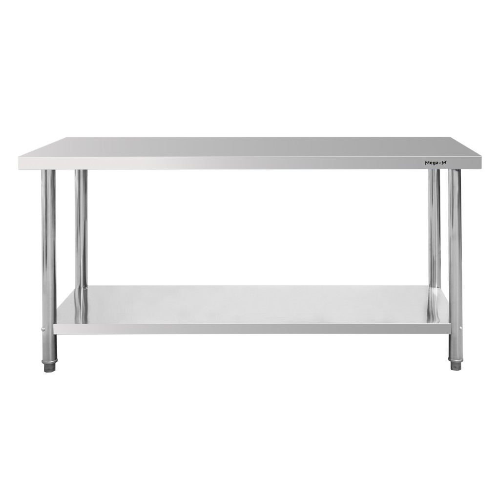 Mega-M Standard tavolo inox centrale 160x70x85 cm con ripiano