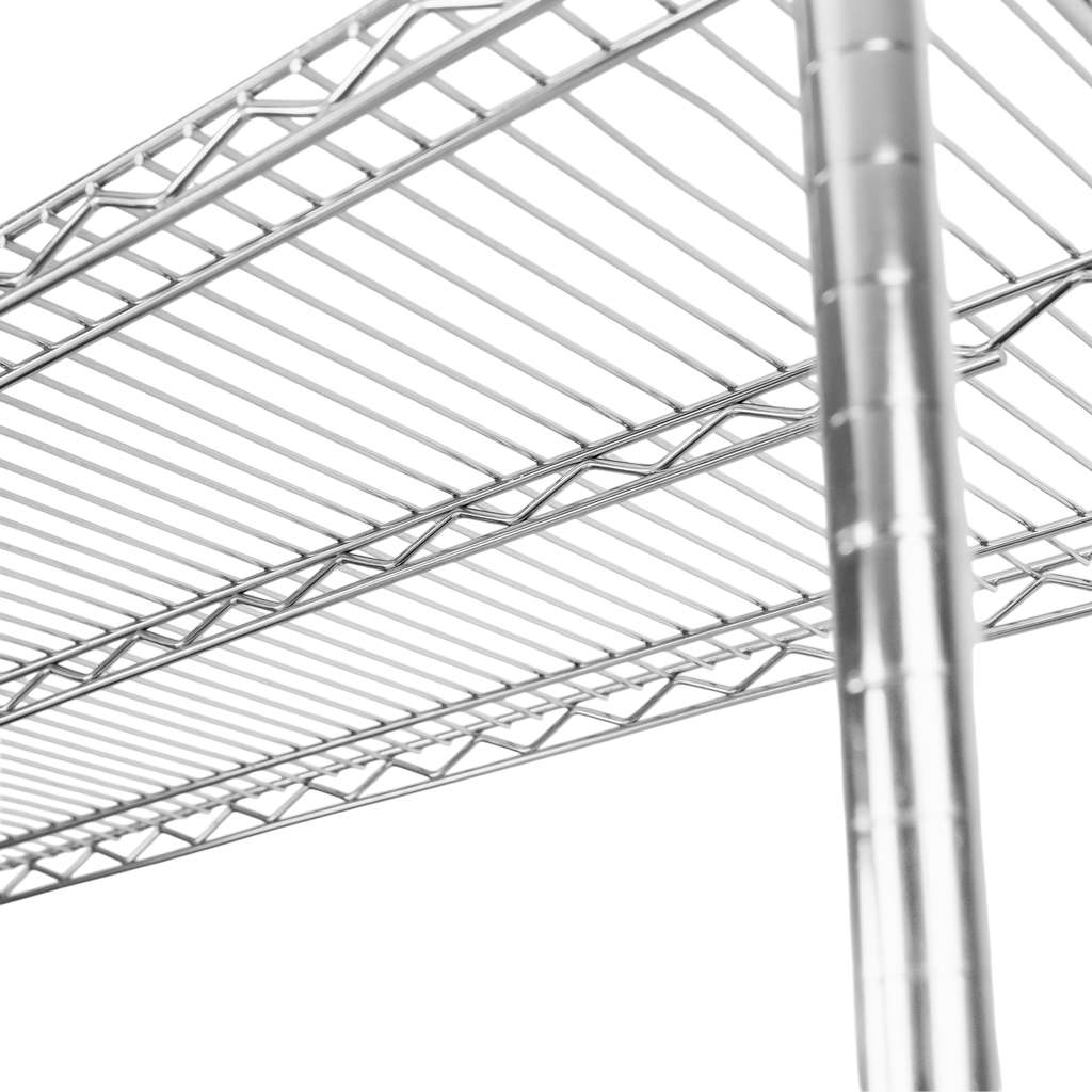 Mega-M Scaffale filo cromato 120x45x180 cm 4 ripiani