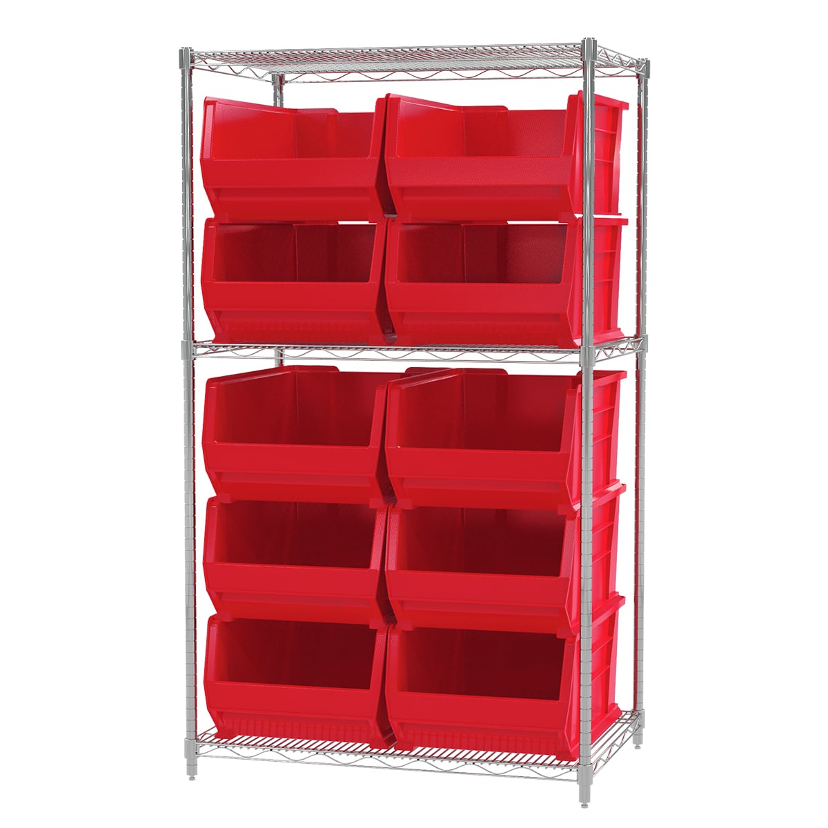 Akro-Mils AWS24361288 scaffale 3 ripiani con 10 contenitori