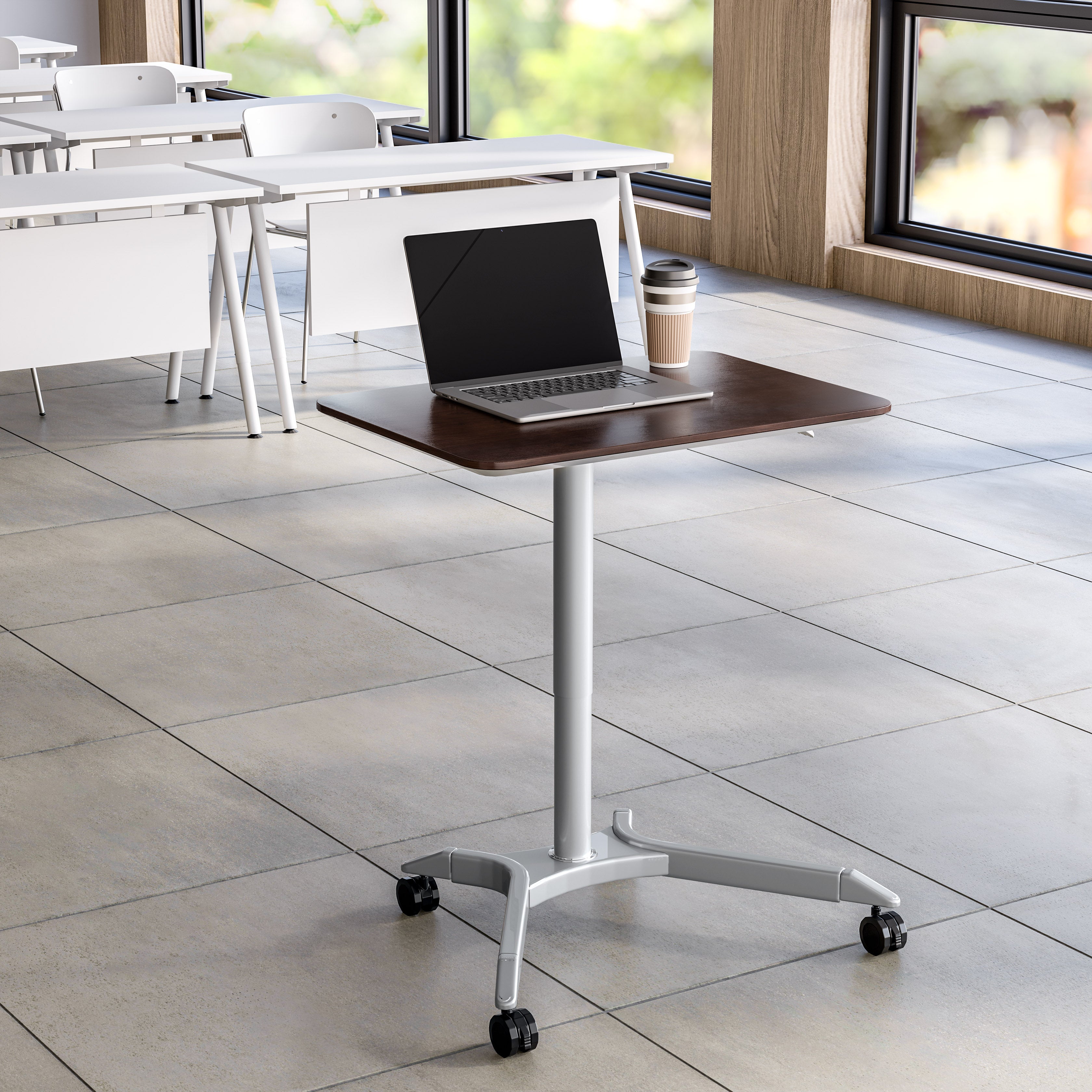 Seville Classics airLIFT scrivania sit-stand espresso 71x50 cm
