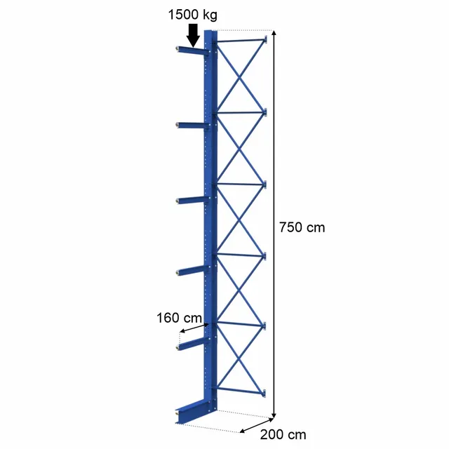 Stow IPE 300 scaffale cantilever monofronte H-750 1500 kg