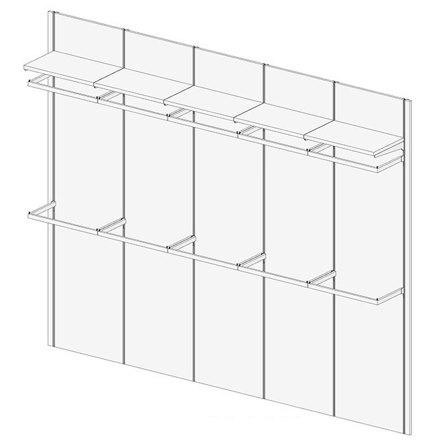 Agosistem Sistema 58 Kit 14 Parete Attrezzata L 300 cm Legno