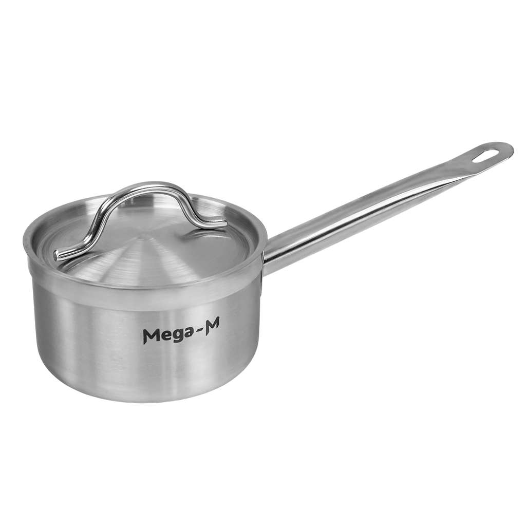 Mega-M Pro pentolino acciaio inox 1,3L con coperchio 14 cm