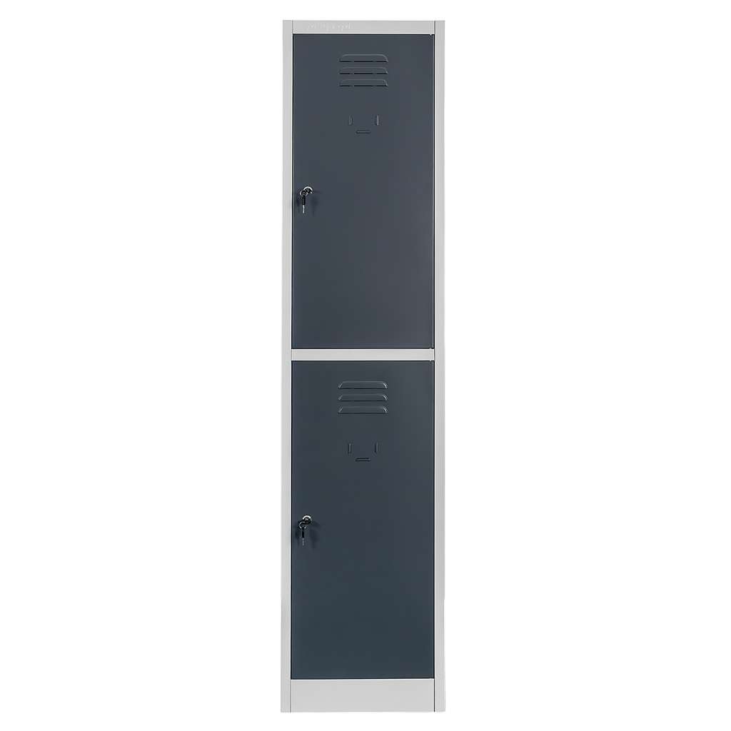 Mega-M 2 scomparti armadietto spogliatoio 40x50x180 cm grigio