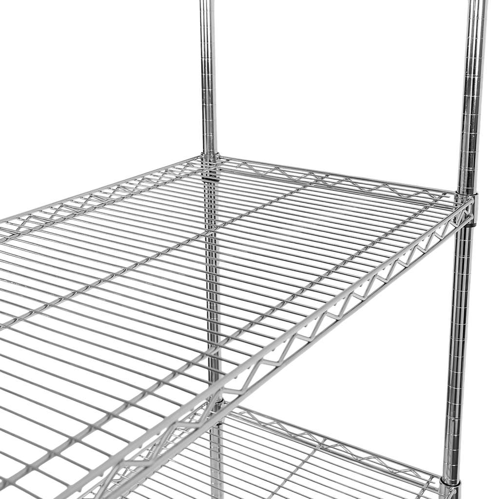 Mega-M scaffale cromato 5 ripiani filo 90x45x180 cm