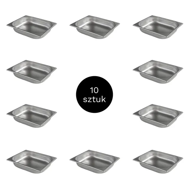 Mega-M bacinelle GN 1/2 32,5x26,5x6,5 cm 10 pezzi inox