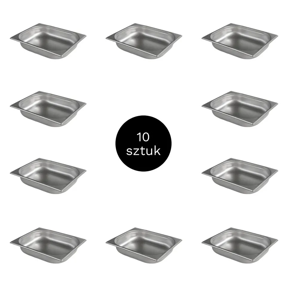 Mega-M bacinelle GN 1/2 32,5x26,5x6,5 cm 10 pezzi inox