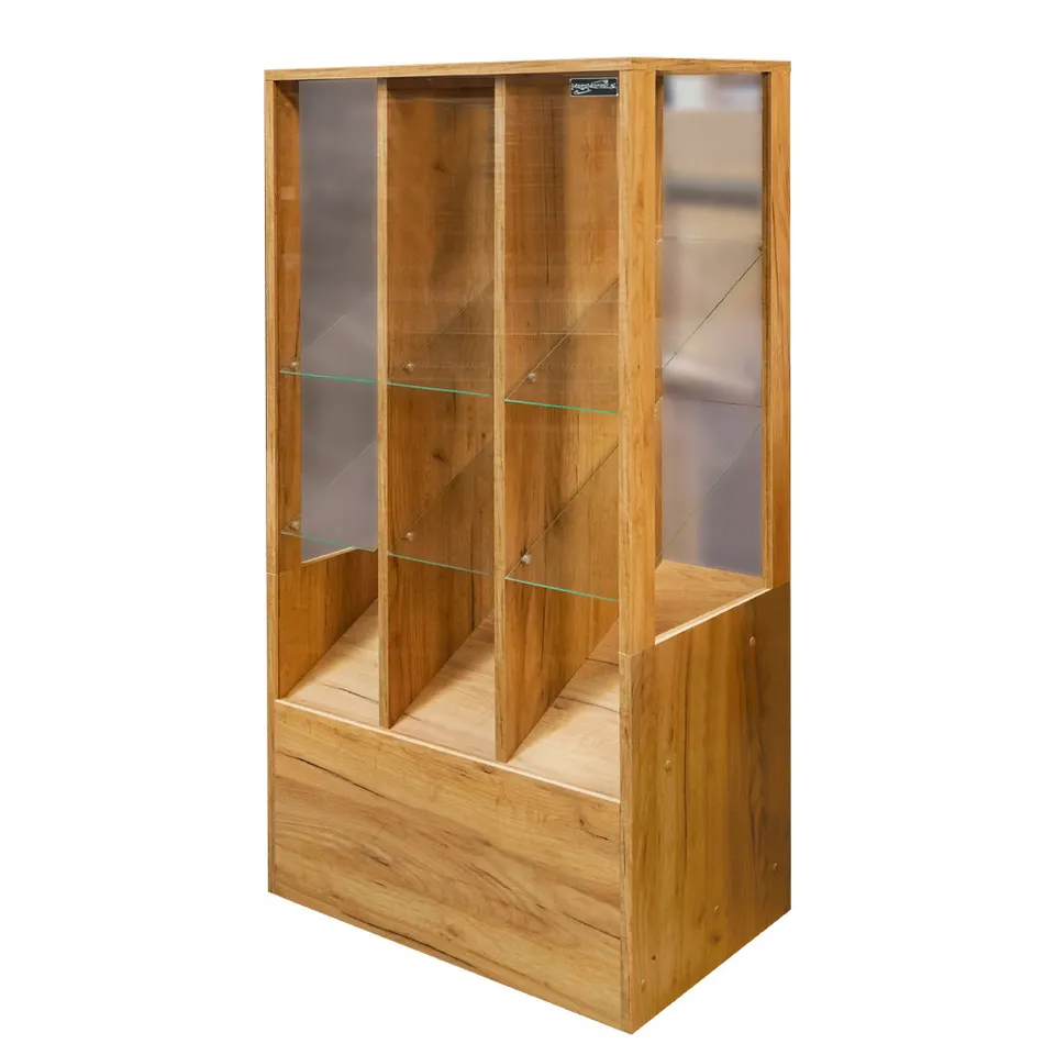 Mega-M 137x67x44 vetrina negozio rovere kraft 9 scomparti