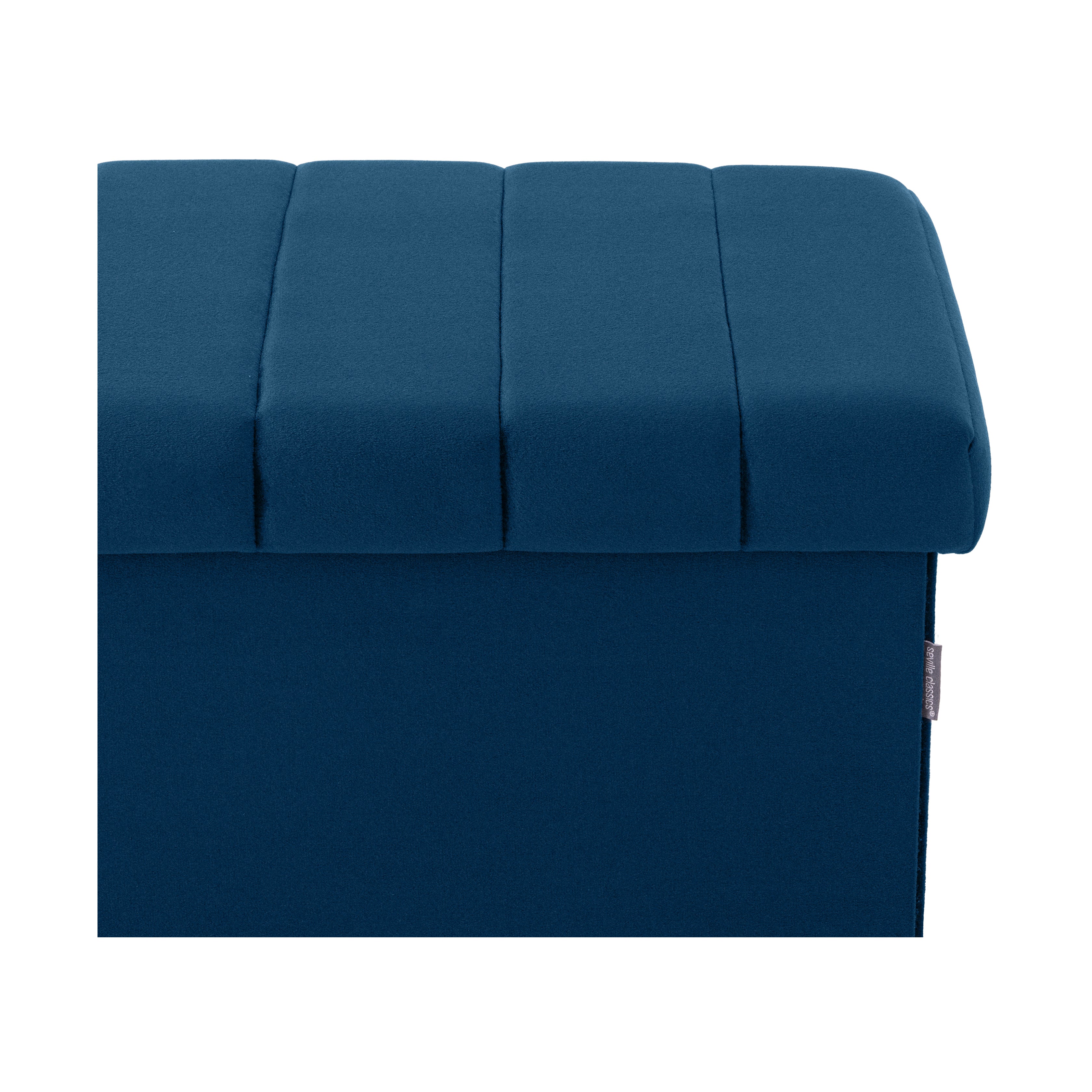 Seville Classics baule contenitore velluto blu 76 cm pieghevole