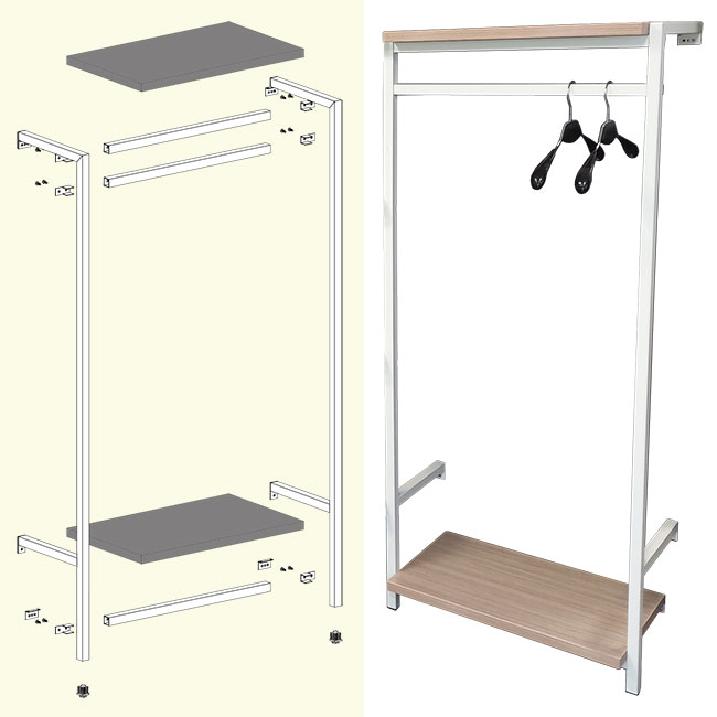 Agosistem Up&Down Kit 01 scaffale L63xP35xH150 cm