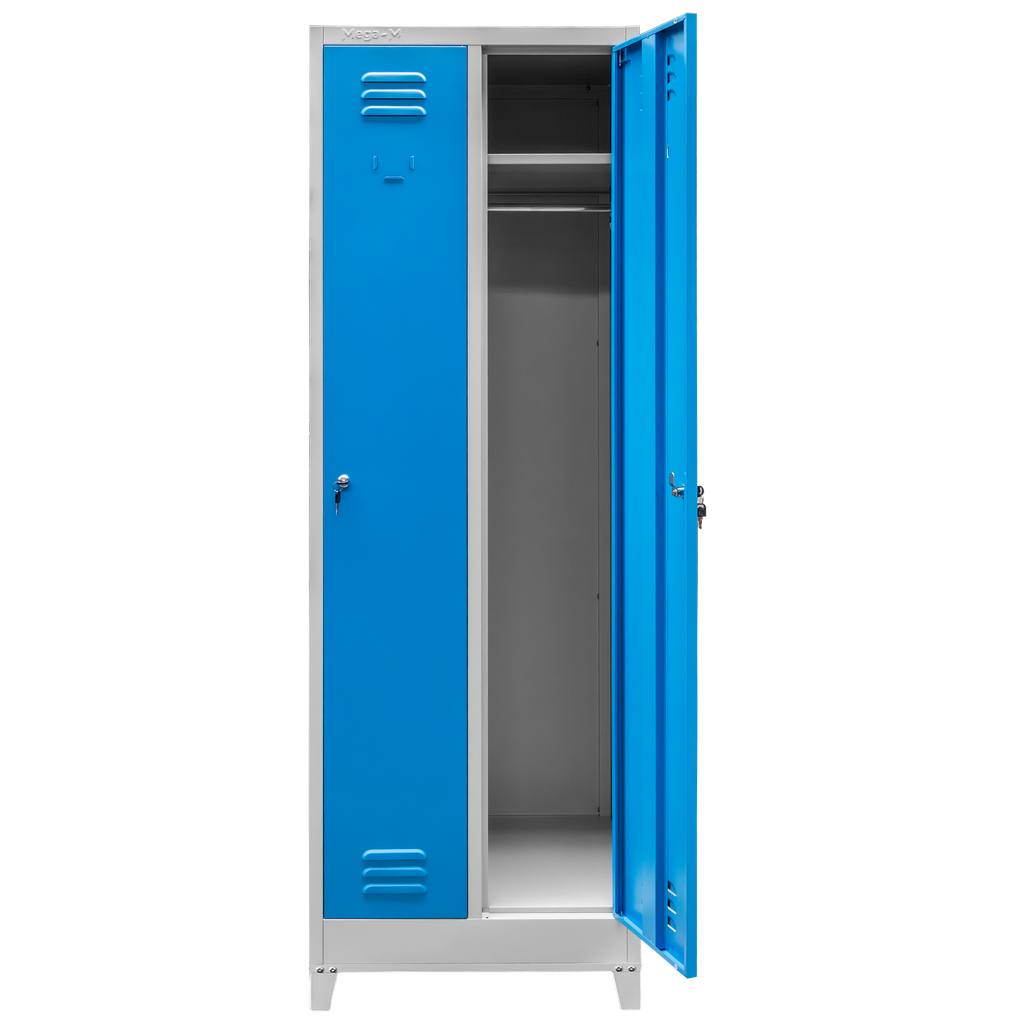 Mega-M S-60 armadietto spogliatoio 2 ante grigio blu