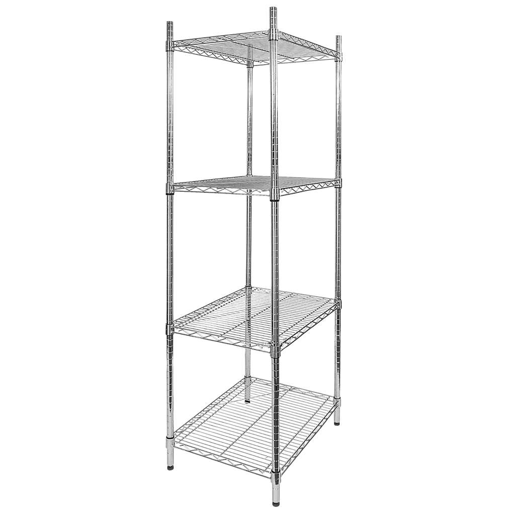 Mega-M scaffale cromato 4 ripiani 60x60x180 cm