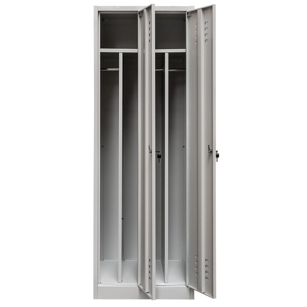 Mega-M Armadio Spogliatoio 2 Ante Grigio 60 cm Divisorio