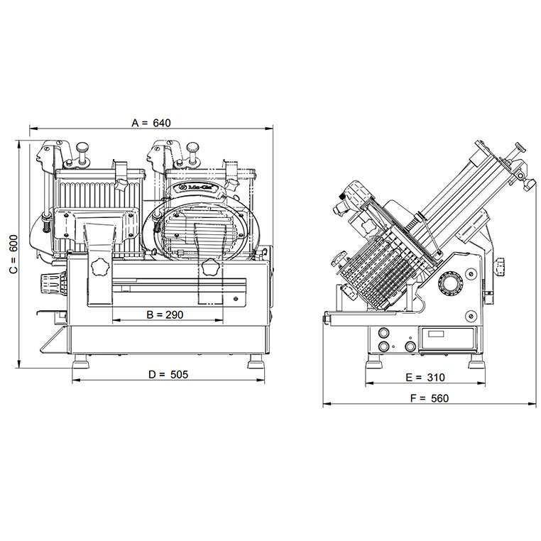 Ma-Ga A912 Affettatrice Automatica Lama 30 cm Teflon