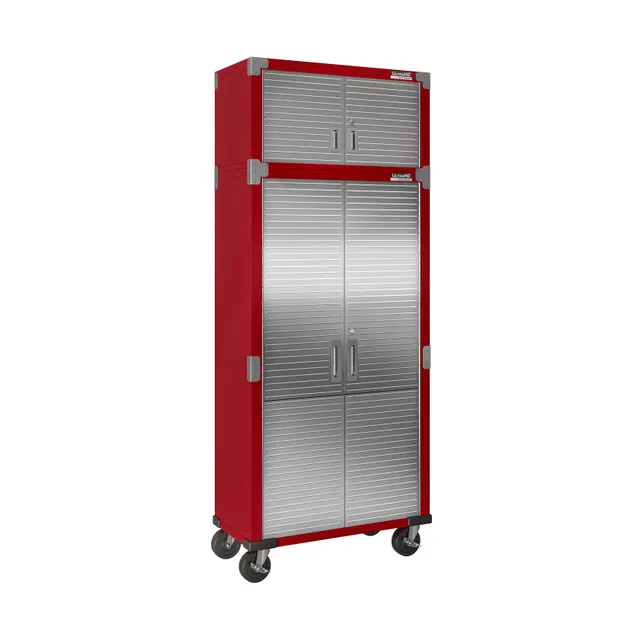 Seville Classics UltraHD set 2 armadi garage rossi 91x46x230 cm