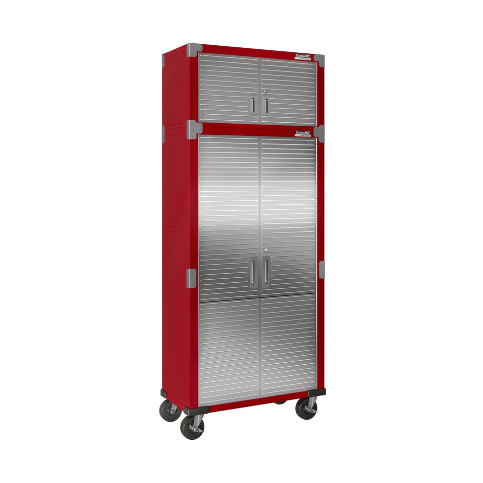 Seville Classics UltraHD set 2 armadi garage rossi 91x46x230 cm
