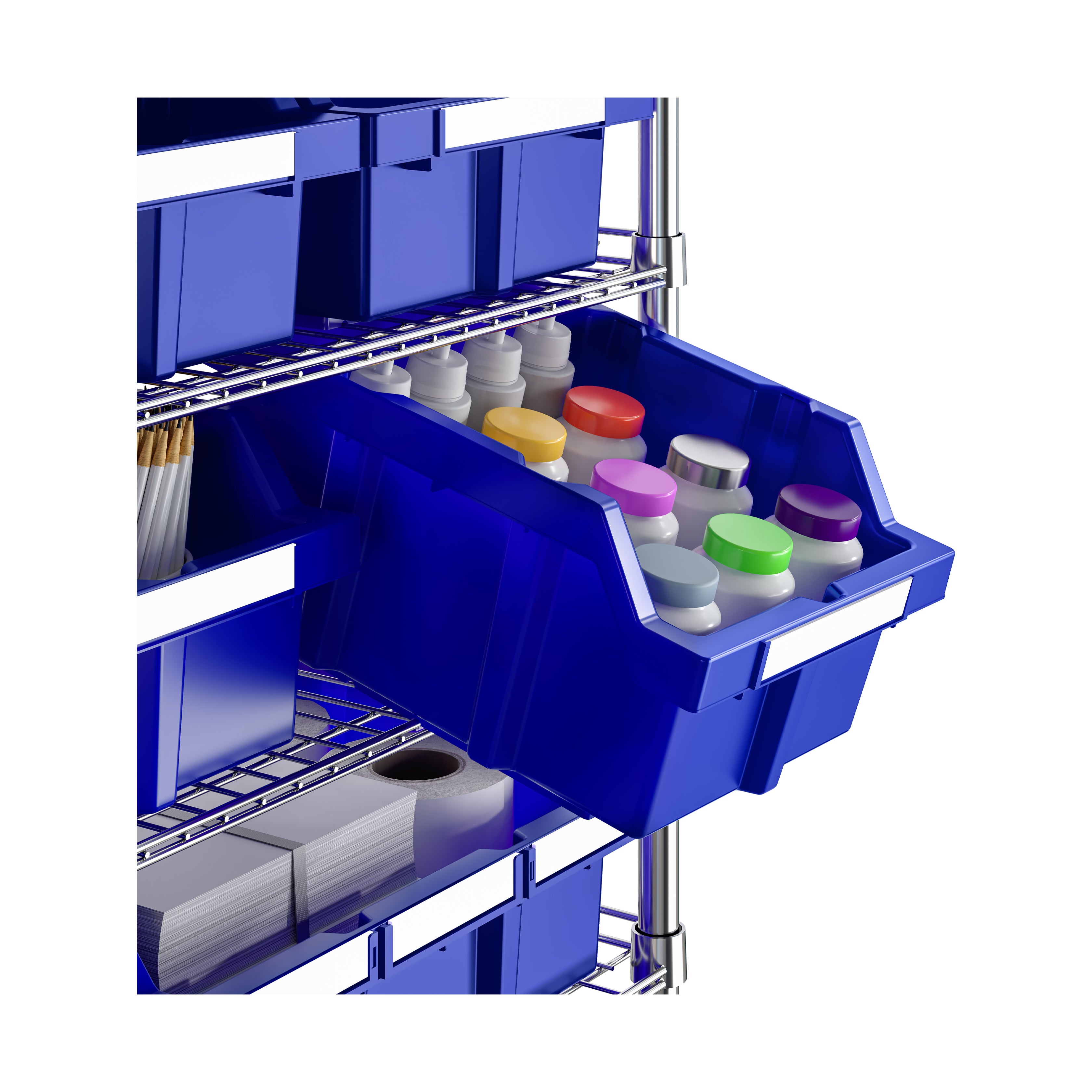 Seville Classics scaffale 24 box blu 8 ripiani 91x36 cm