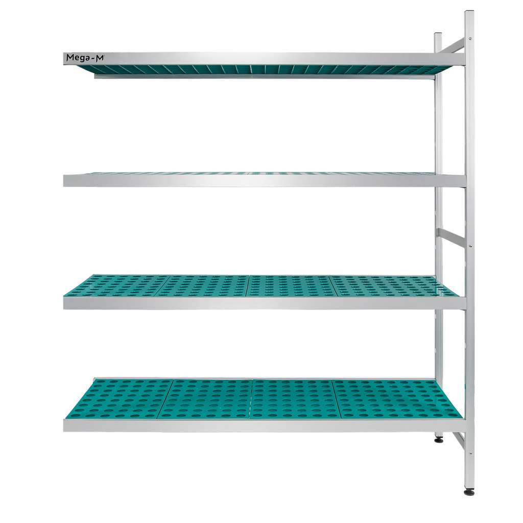 Mega-M Alufri scaffale alluminio 151x50x180 4 ripiani aggiuntivo