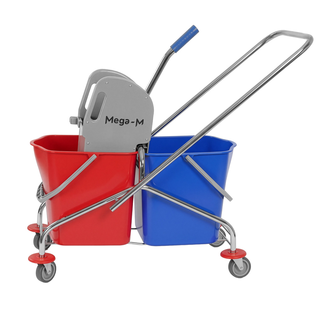 Mega-M carrello pulizie 2x23L con strizzatore a mascelle