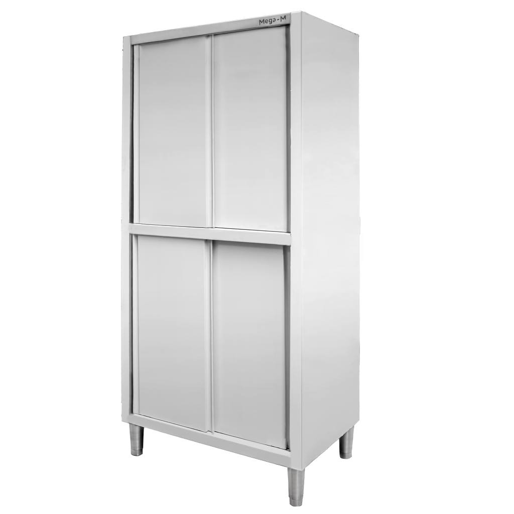 Mega-M Armadio passante inox 80x50x200 cm 4 ante scorrevoli