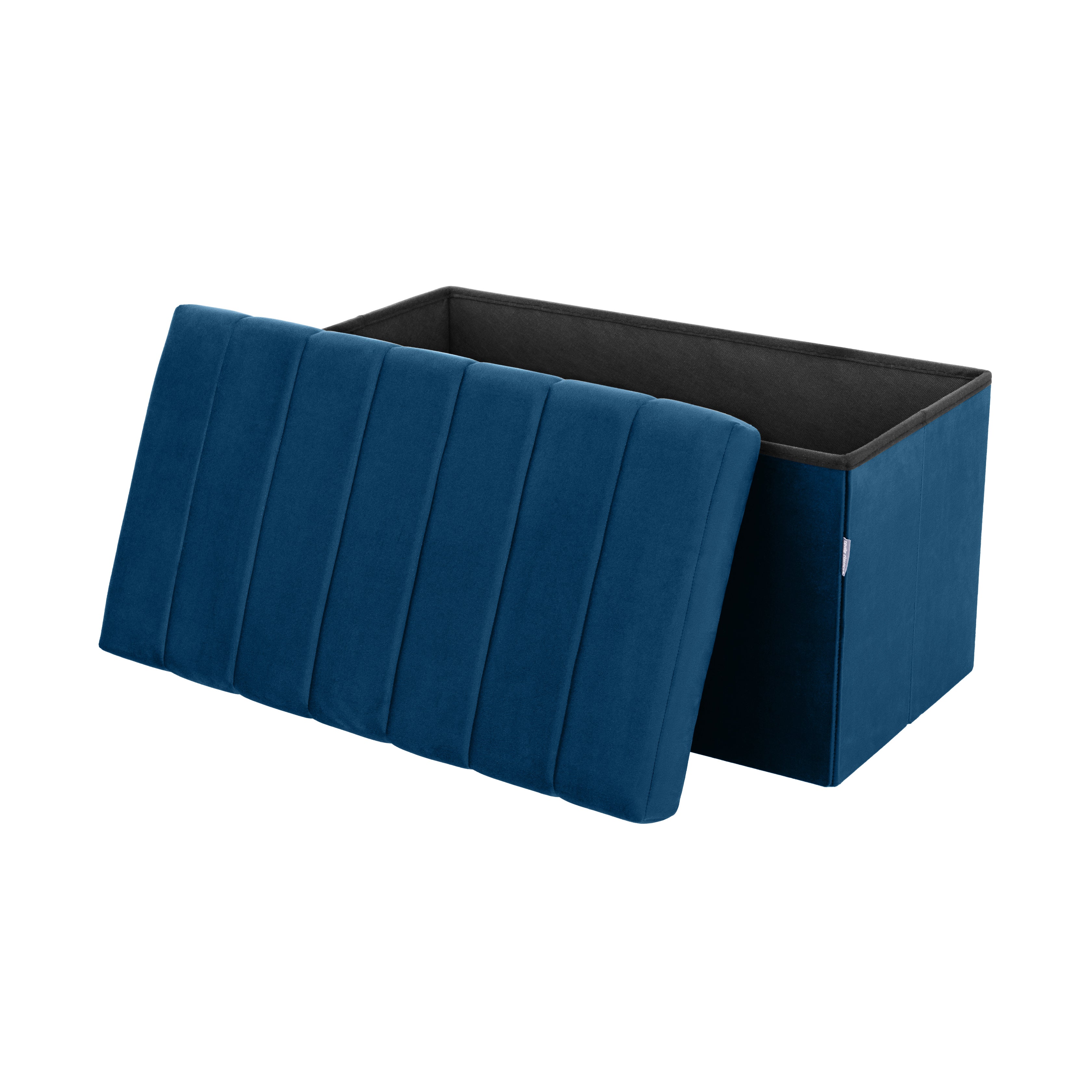 Seville Classics baule contenitore velluto blu 76 cm pieghevole