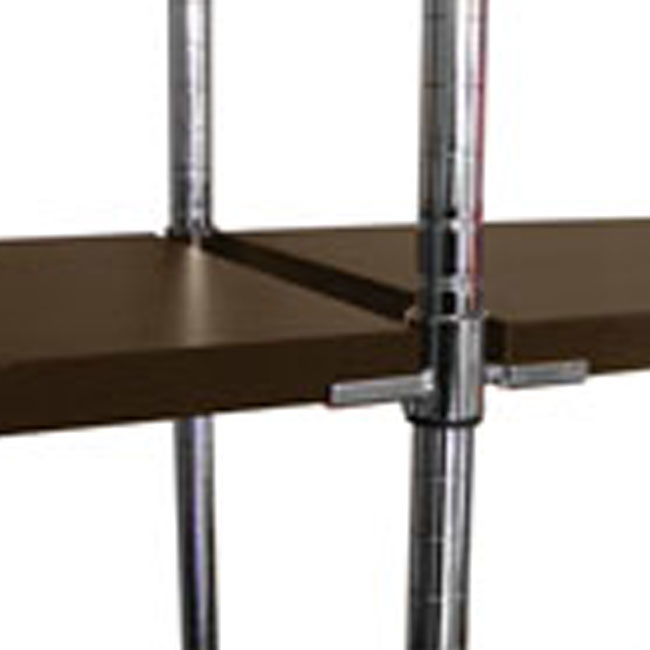 Agosistem Boccola Sinistra Piano Legno Scaffale Cromato 25 mm