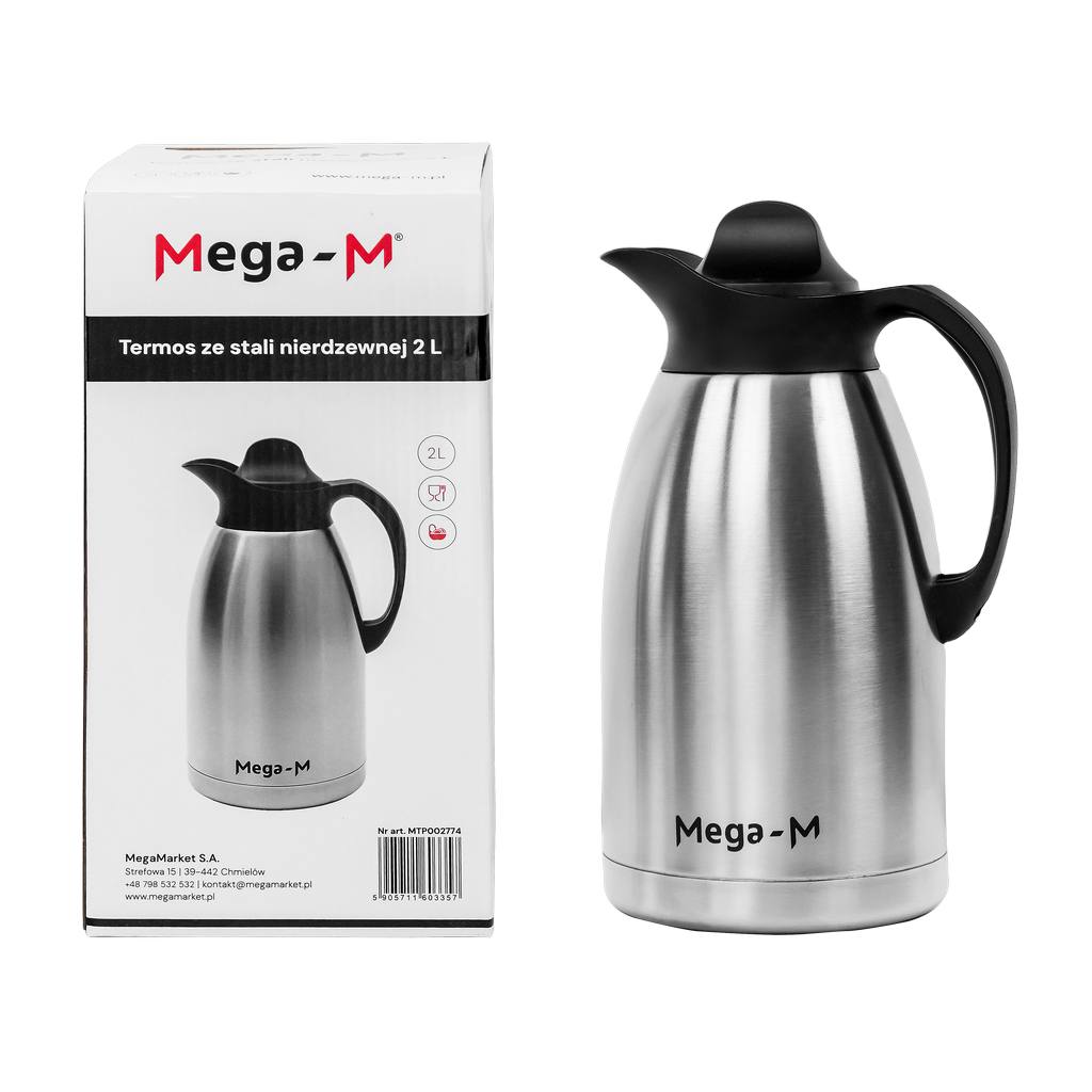 Mega-M thermos tavolo caraffa termica 2 L acciaio inox