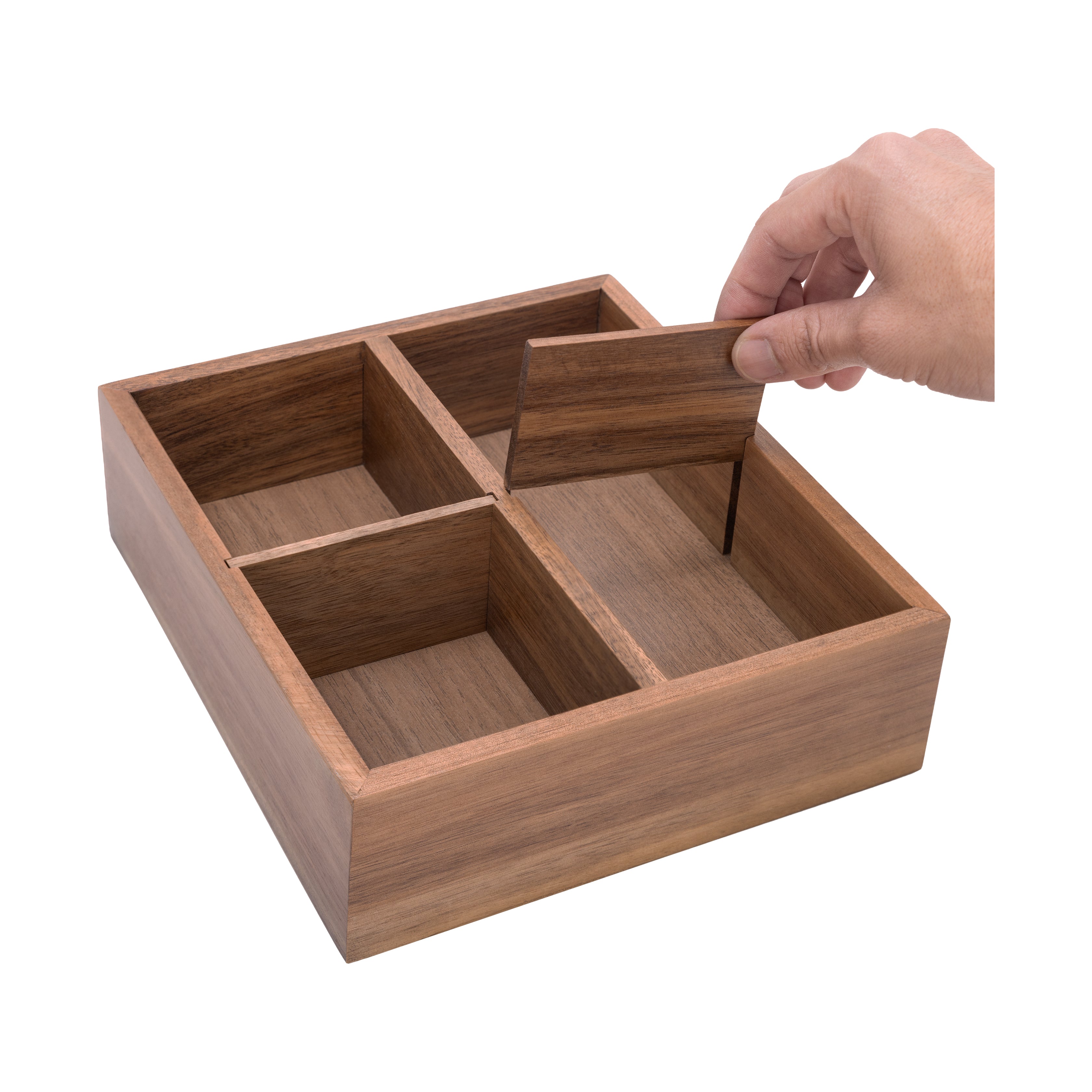 Seville Classics Organizer Cassetti Acacia 4 Pezzi Espandibile