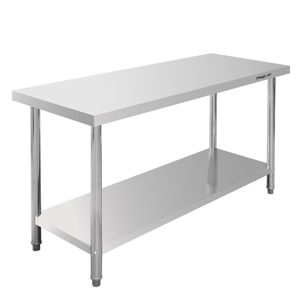 Mega-M Standard Tavolo Inox 150x70x85 cm con Ripiano