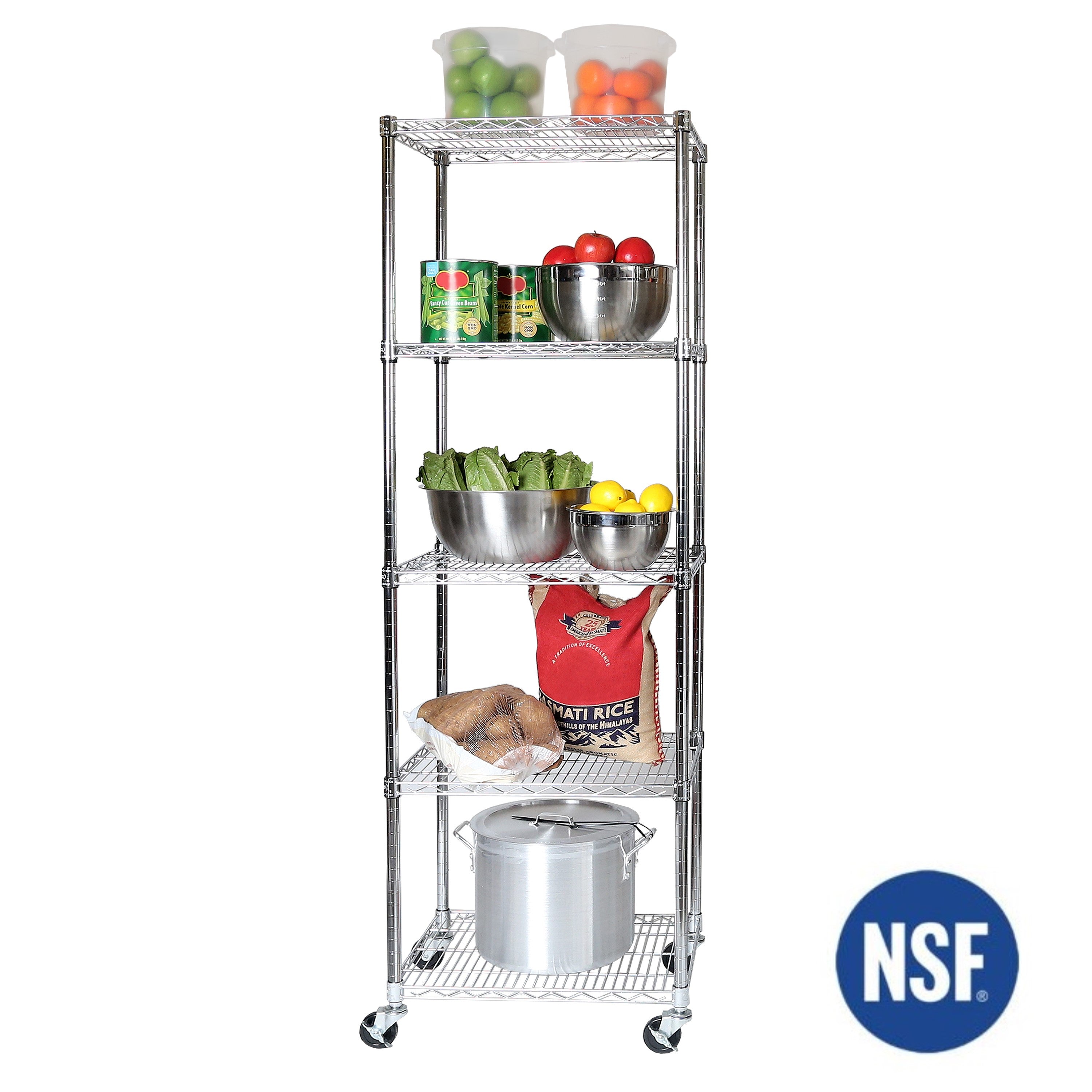 Seville Classics UltraDurable scaffale metallo 5 ripiani 61x46 cm