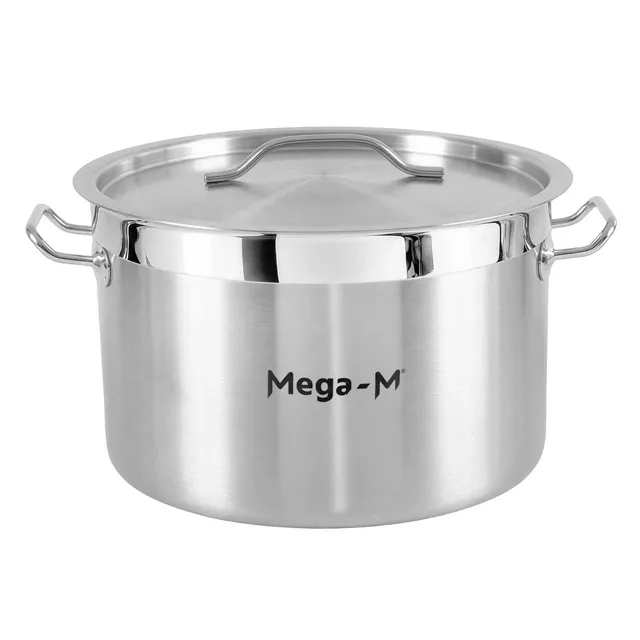 Mega-M Pro 23L pentola bassa inox 35x22 con coperchio induzione