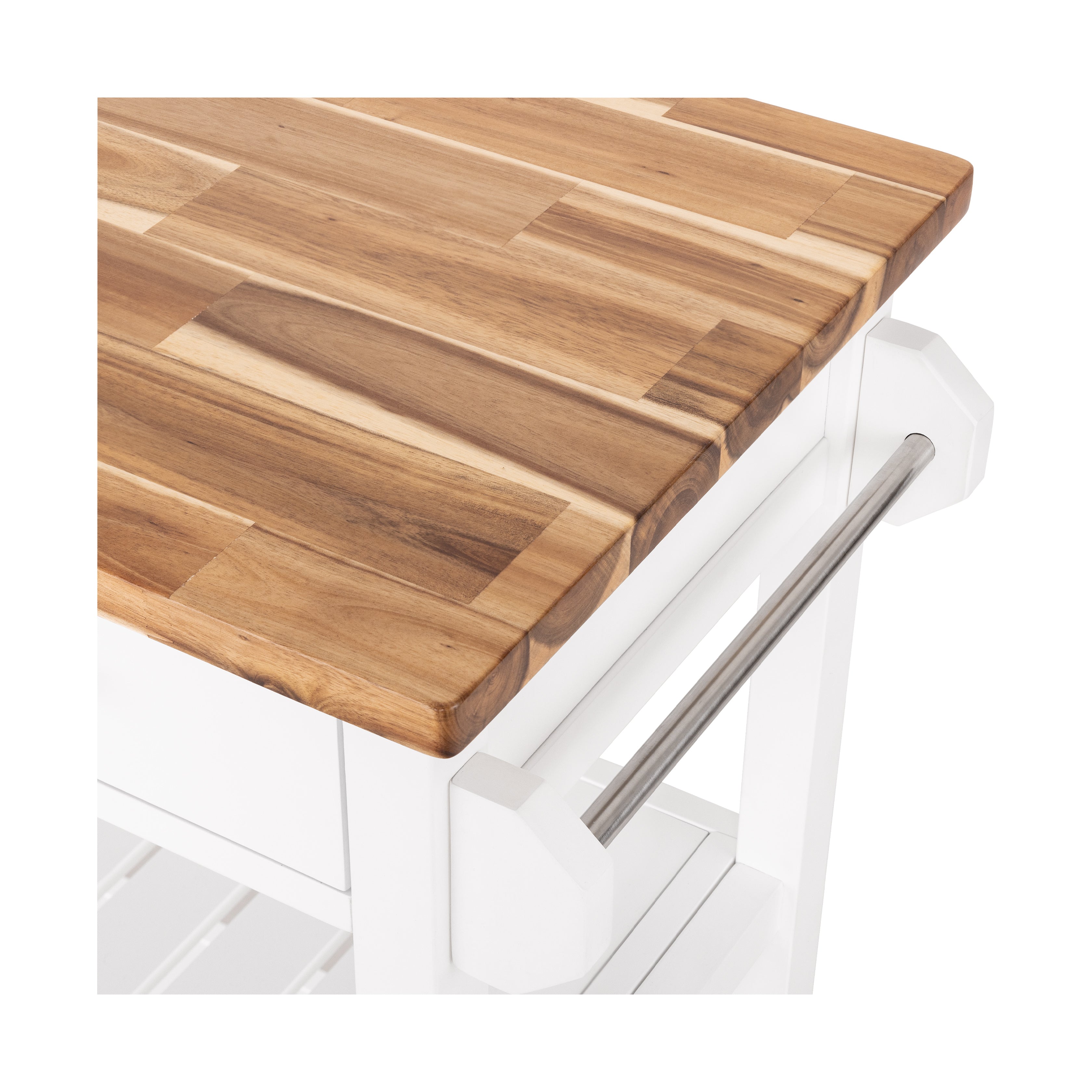 Seville Classics Carrello Cucina Acacia 2 Cassetti