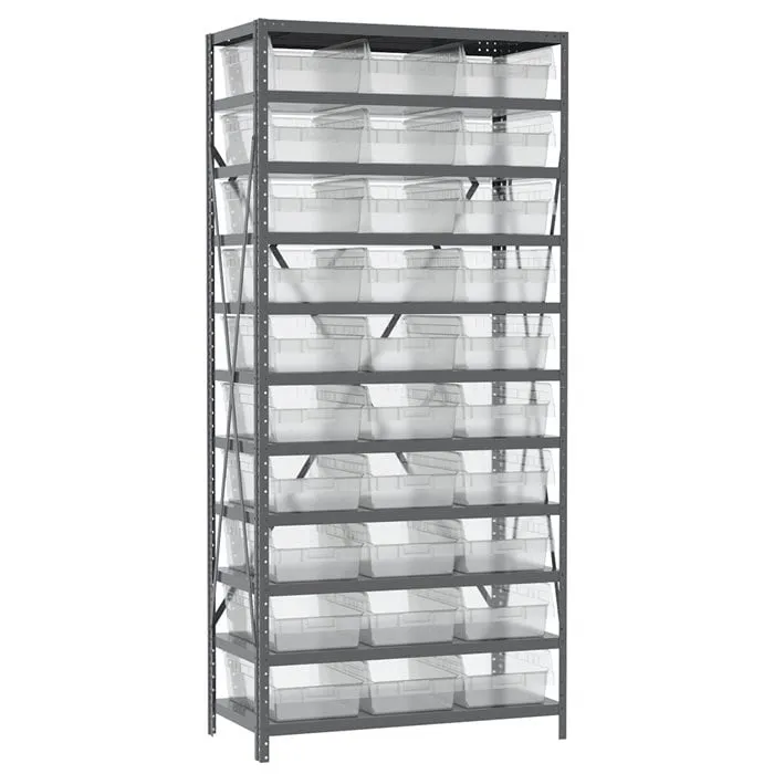 Akro-Mils AS1879018 scaffale metallo 11 ripiani con 32 vaschette