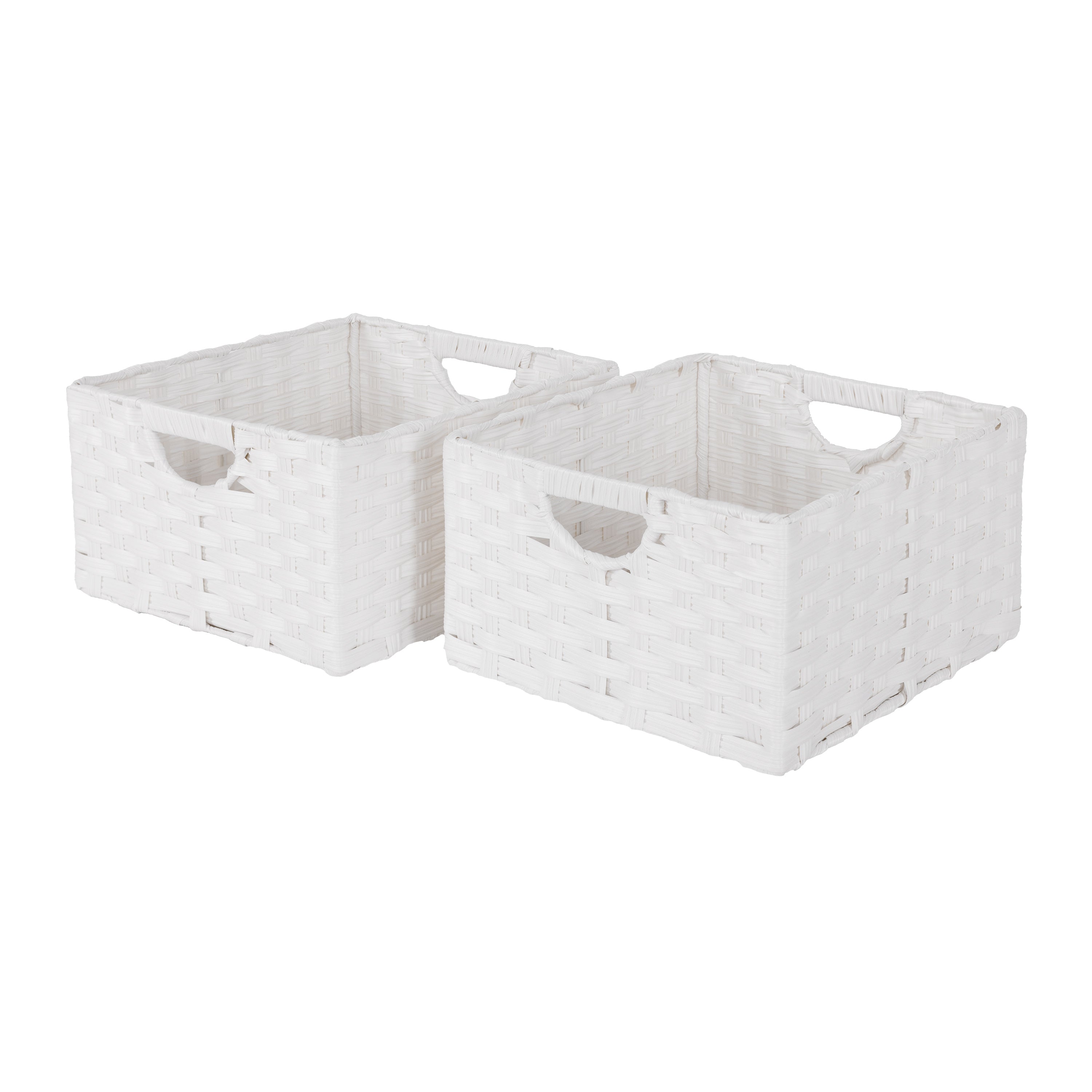 Seville Classics Set 2 cesti intrecciati beige 33 cm