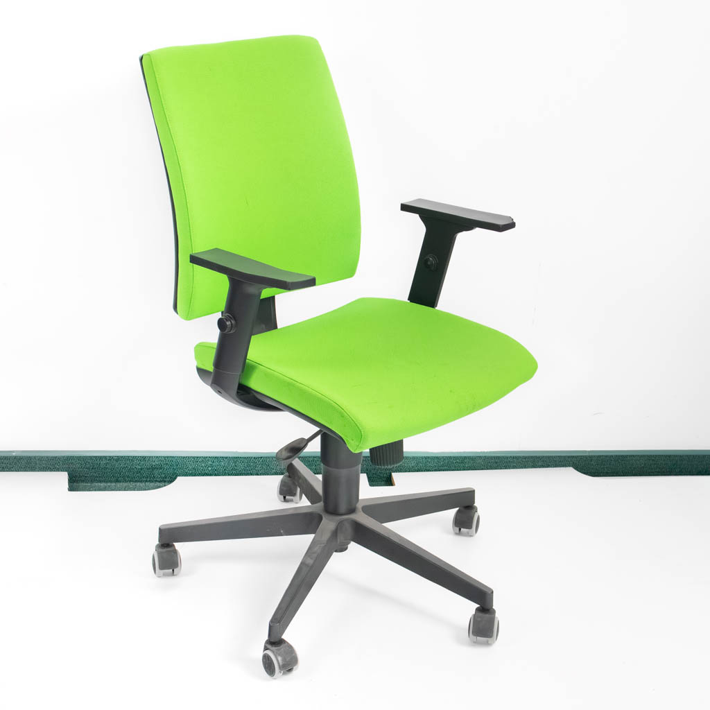 Sedia ufficio girevole verde ergonomica