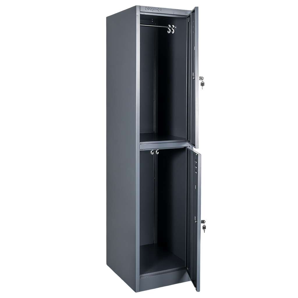 Mega-M armadietto spogliatoio metallo 2 vani 40x50x180 cm grafite