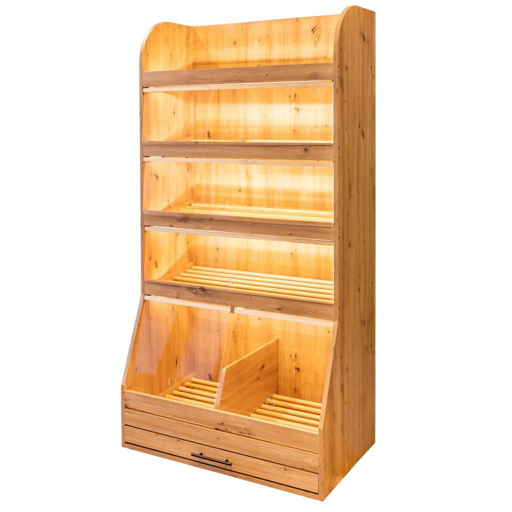 Mega-M scaffale pane plexi LED 205x100 rovere artisan