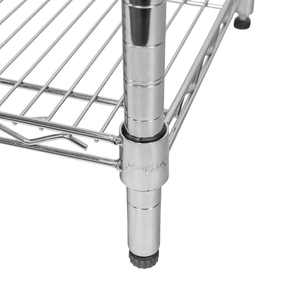 Mega-M scaffale cromato 4 ripiani rete 60x45x180 cm portata alta