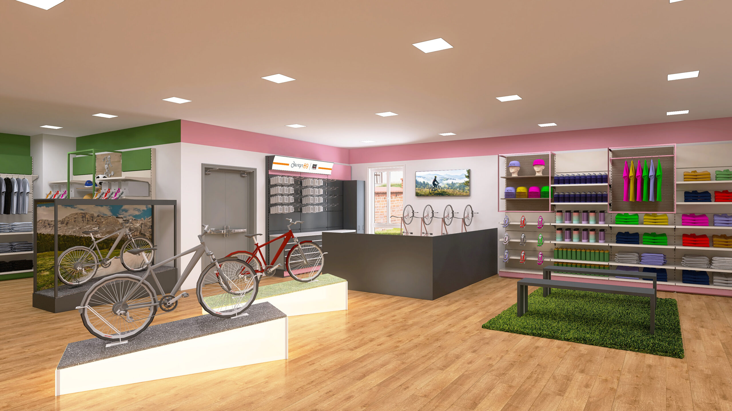 Design89 arredo negozio articoli sportivi