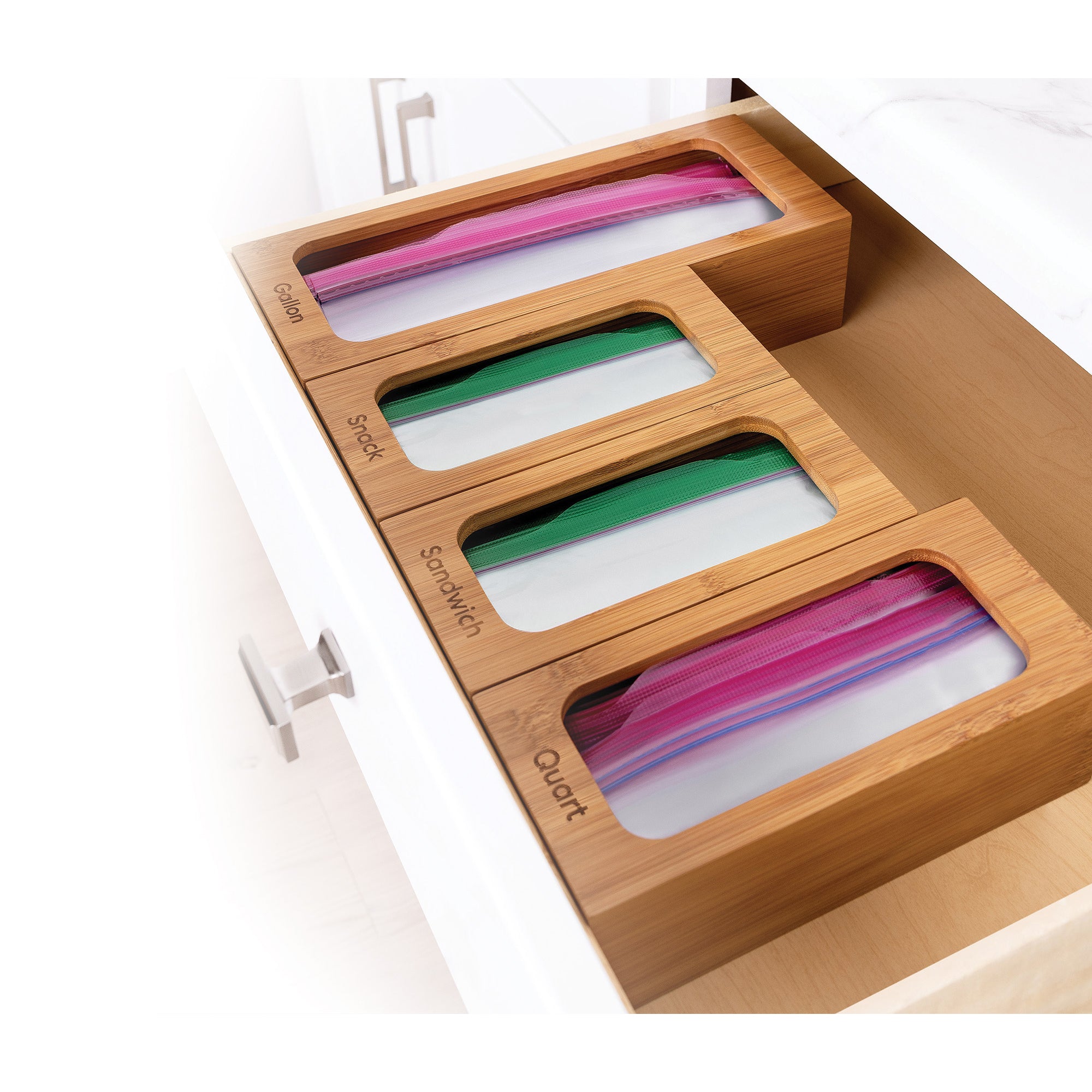Seville Bamboo set 4pz porta sacchetti cucina bambù