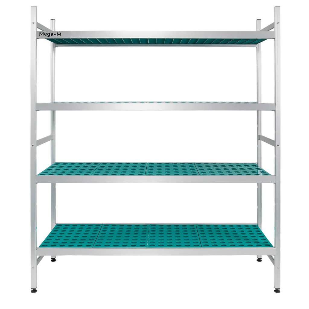 Mega-M Alufri 154x50x180 scaffale alluminio 4 ripiani PP